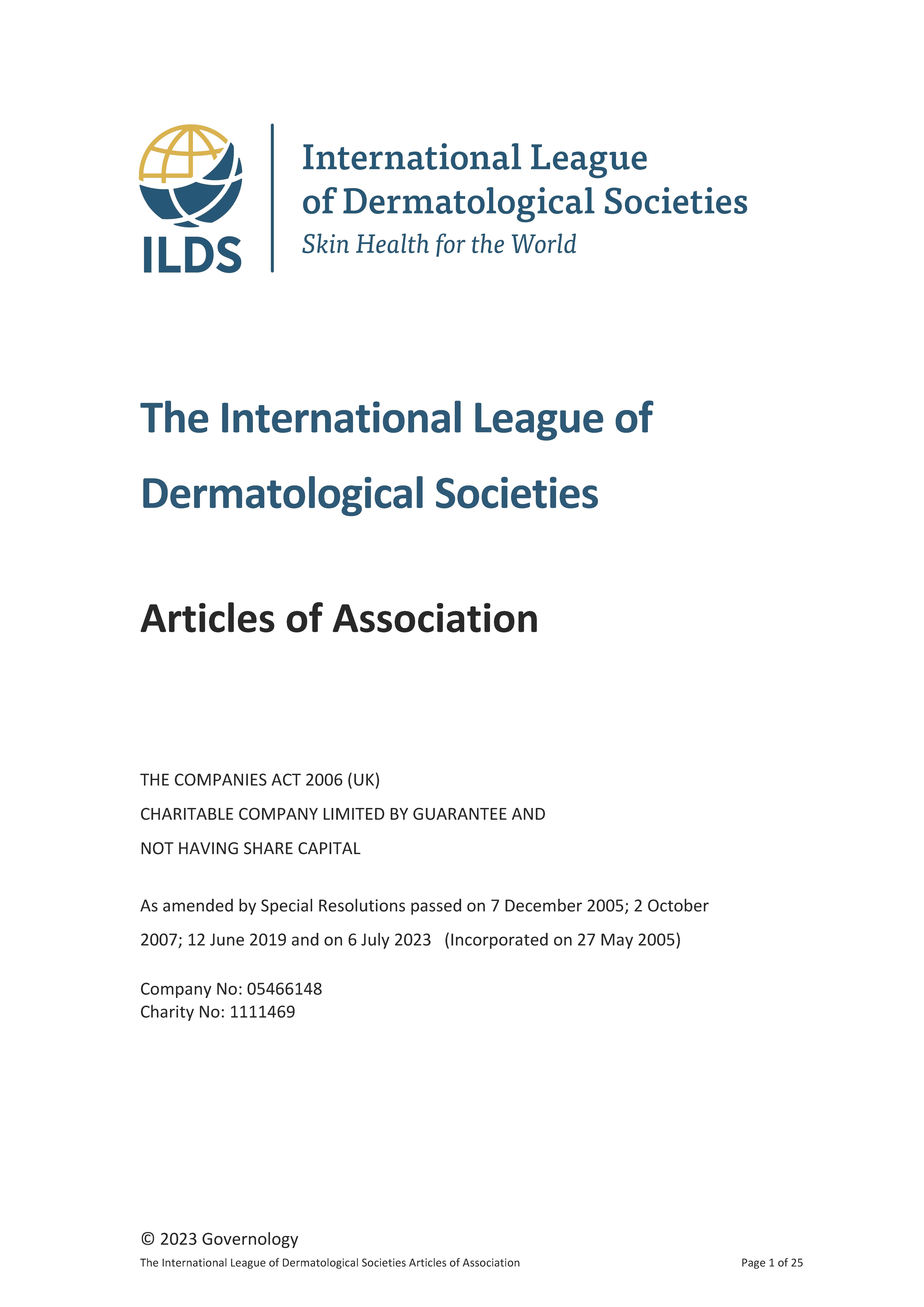 Revised ILDS Articles of Association (July 2023)_Cover image
