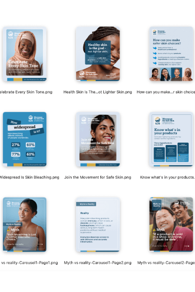 Photo is a capture of some of the downloadable social media graphics